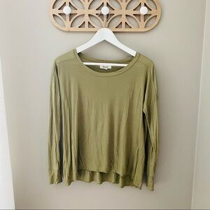 Madewell Long Sleeve Pullover Top Green Sz Small